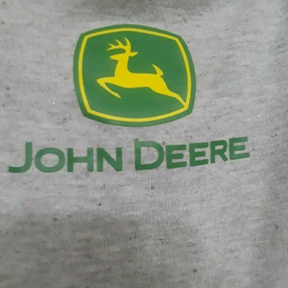 John Deere Gray and Pink Baby Onesie